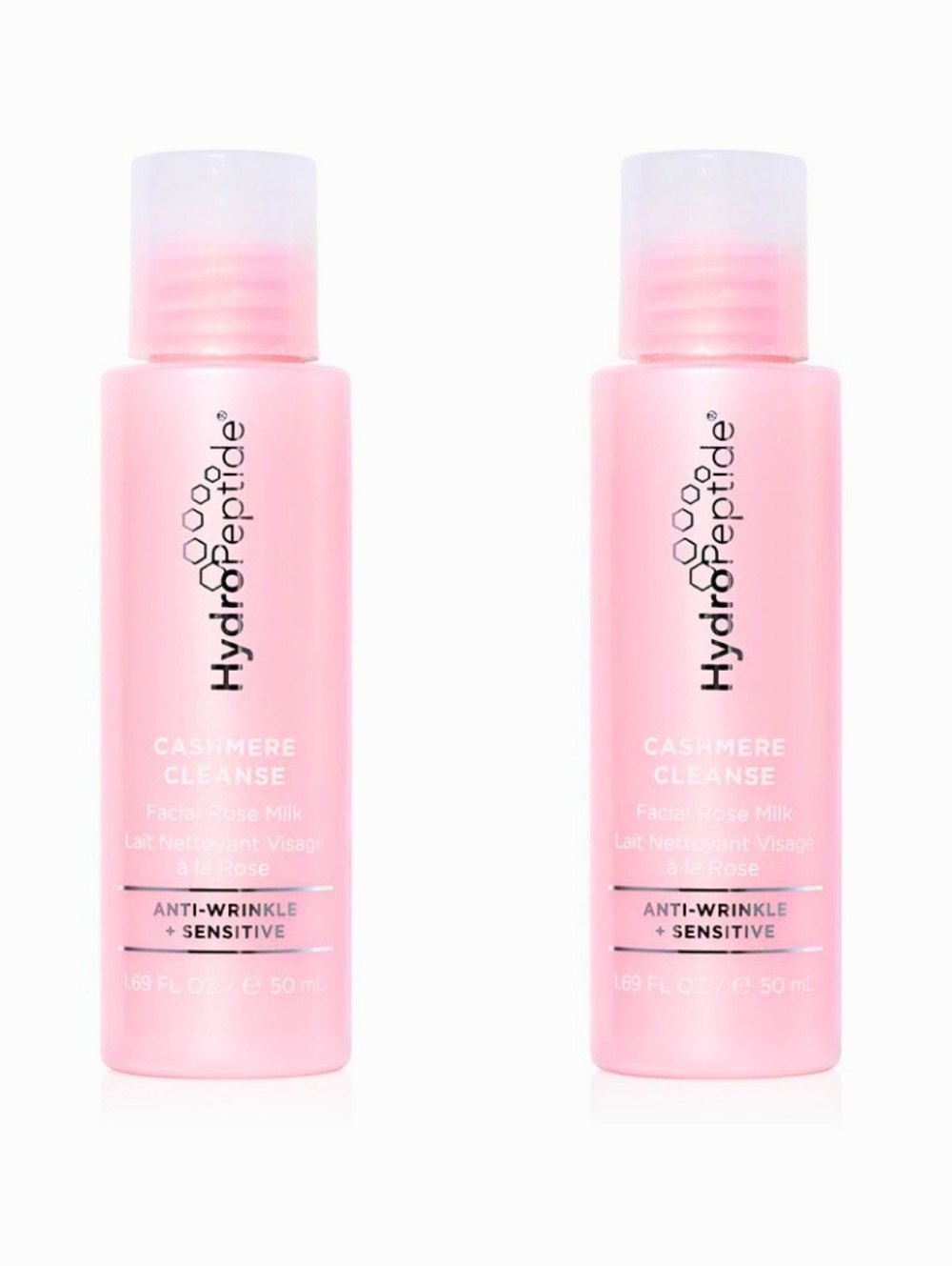 BUNDLE OF 2 HydroPeptide Pink Cashmere Cleanse Facial Rose Milk 1.69 Fl Oz